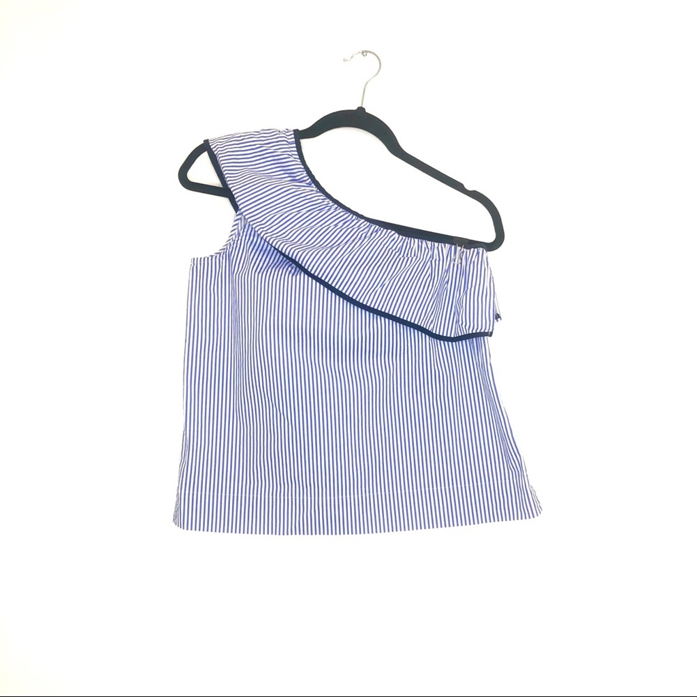 J Crew Factory One Shoulder Striped Tank Size 2